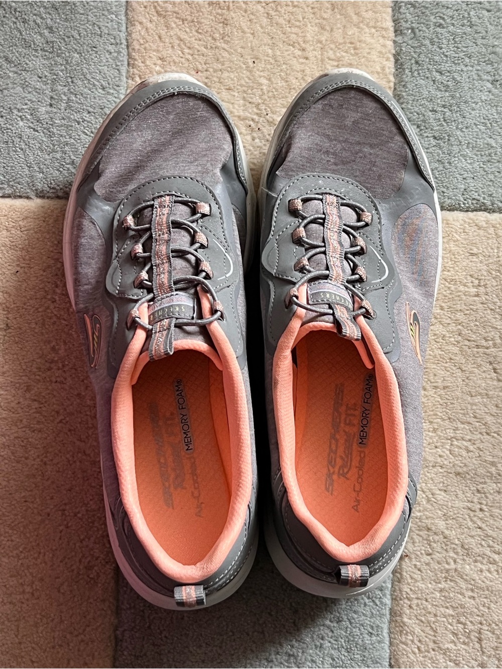 Skechers Gray Sneakers with Peach Lining